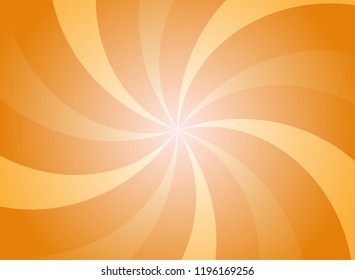 Sunlight wide horizontal background. Orange  color burst background. Vector illustration. Sun beam ray sunburst pattern background. Retro bright backdrop.