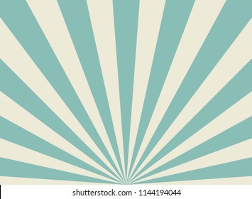 Sunlight wide retro faded background. Pale green and beige color burst background. Fantasy Vector illustration. Magic Sun beam ray pattern background. Old paper. starburst wallpaper