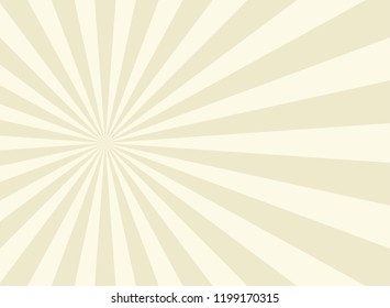 Sunlight wide retro faded background.  beige color burst background. Fantasy Vector illustration. Magic Sun beam ray pattern background. Old paper. starburst wallpaper