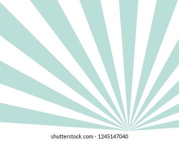 Sunlight wide retro faded background. Pale turquoise and white color burst background. Fantasy Vector illustration. Magic Sun beam ray pattern background. Old paper. starburst wallpaper