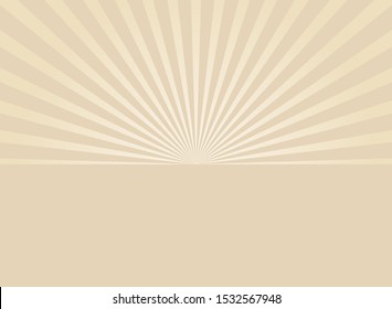 Sunlight wide retro faded background.  beige color burst background. Fantasy Vector illustration. Magic Sun beam ray pattern background. Old paper. starburst wallpaper