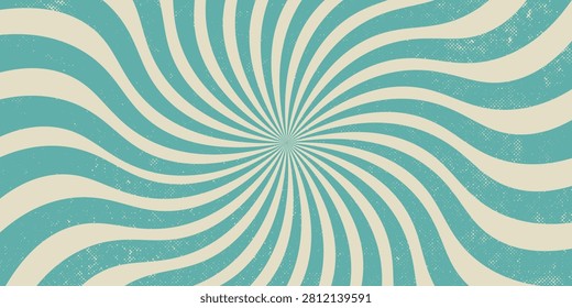 Sunlight wide retro faded background. Turquoise and beige color burst background. Fantasy Vector illustration. Magic Sun beam ray pattern background. Old paper. starburst wallpaper