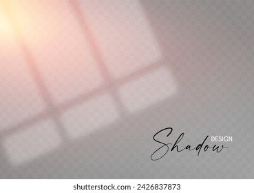 Sunlight from the window and shadow effect. Transparent design