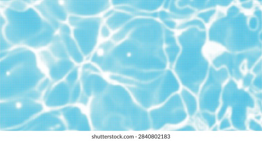 Sunlit Blue Pool Water Surface With Rippling Light Reflections and Mosaic Tile Texture Background