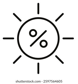 Sunlit Discounts icon line vector illustration