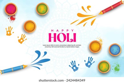 Sunlit Festivity Immerse in Holi Magic with This Yellow-themed Card, Splashed with Handprints and the Resounding Greeting Holi Hai 