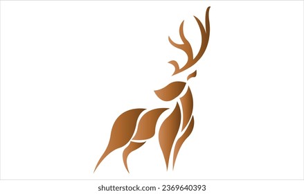 Sunlit red deer, cervus elaphus, stag with new antlers growing facing camera in summer nature. Alert herbivore from side view with copy space. Wild animal with brown fur observing on hay field.