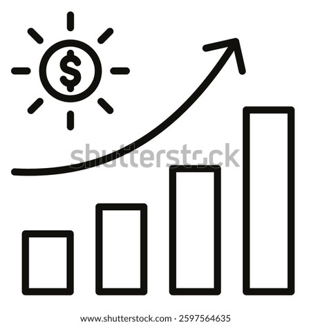 Sunlit Sales icon line vector illustration