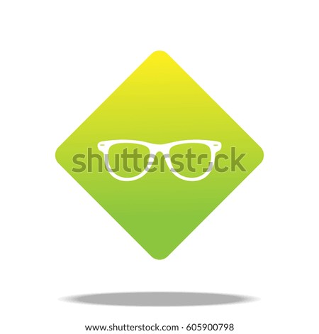 Sunnglasses green icon. Vector illustration