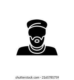 Sunni Muslim Man Line Color Icon. Isolated Vector Element.