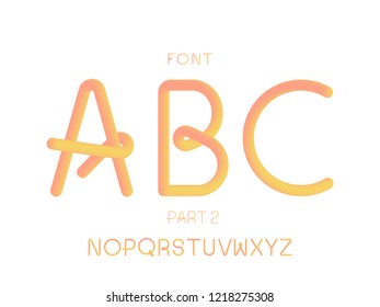 Sunny 2 font. Vector alphabet letters and numbers. Typeface design.
