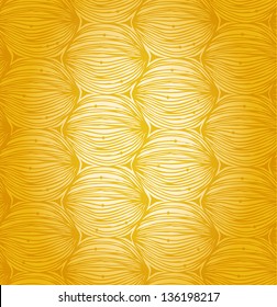 Sunny abstract linear pattern. Doodle design. Yellow seamless netting background for design and decoration