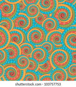 Sunny Abstract seamless pattern tiled with colored detailed design circles