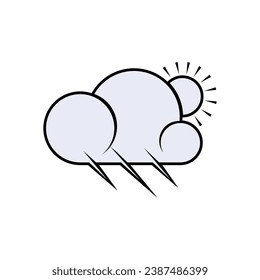 Sunny after Rain. Weather Symbol - Vector Logo Template.
