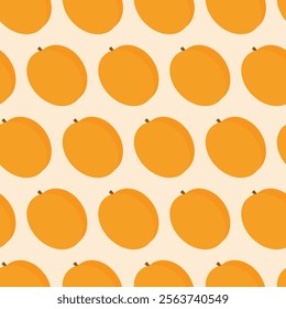 Sunny Apricots Minimalist Seamless pattern in trendy soft yellow. Fruits Background texture concept