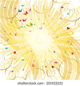 sunny background with butterflies