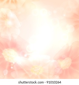 Sunny background with flowers