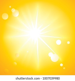 Sunny background with hot sun