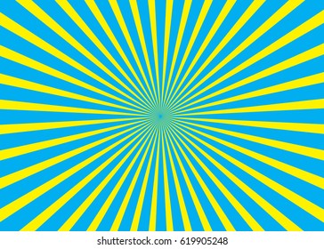 Sunny background. Rising sun pattern. Vector stripe abstract illustration. Sunburst. 