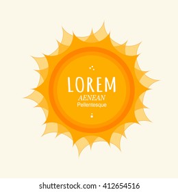 Sunny Banner Design Template. Vector Sun Icon. Flat Style Illustration