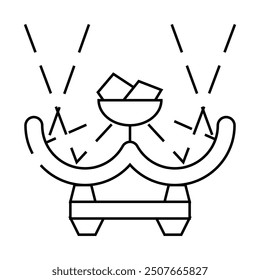 sunny bbq line icon vector. sunny bbq sign. isolated contour symbol black illustration