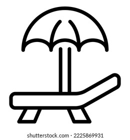 Sunny beach icon outline vector. Coffee breakfast. Morning drink