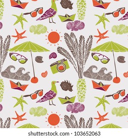 sunny beach. seamless pattern