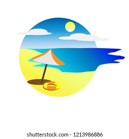 sunny beach summer vector eps 10 with blue sea