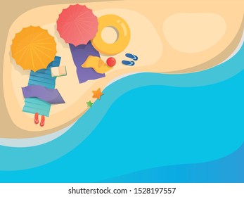 Sunny beach top view background 