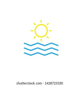 sunny beach vector icon sky