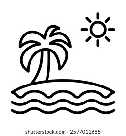 Sunny Beaches icon line vector illustration
