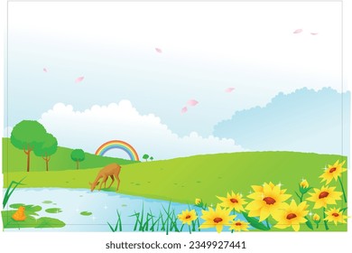 Sunny beautifull spring session wall paper for print need. it will resize as well as need. cmyk color format given for print. smoth and dreamy filling choise.