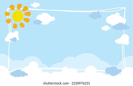 sunny blue cloud kids background 011