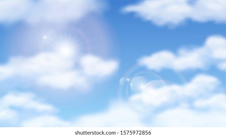 Cartoon Clouds Isolated On Blue Sky Stock Vector (Royalty Free ...