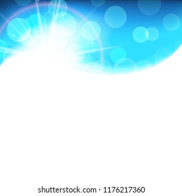 Sunny bright blue vector background, bright winter snowy abstract backdrop, eco technology