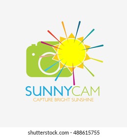 Sunny Camera Logo Template Design. Vector Illustration