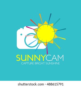 Sunny Camera Logo Template Design. Vector Illustration