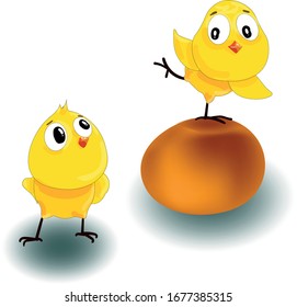 sunny Chicks playing with an egg are perfect for leaflets