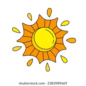 Sunny children vector doodle Template for books