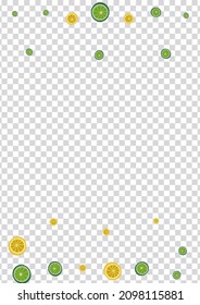 Sunny Citrus Background Transparent Vector. Wallpaper Decoration. Greenish Lime Tiled. Fresh Lime Greenish Illustration.