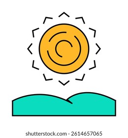 sunny clear weather line icon vector. sunny clear weather sign. isolated symbol illustration