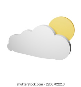 sunny cloud 3d render design