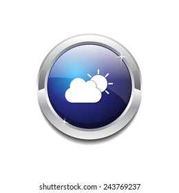 Sunny Cloud Blue Vector Icon Button
