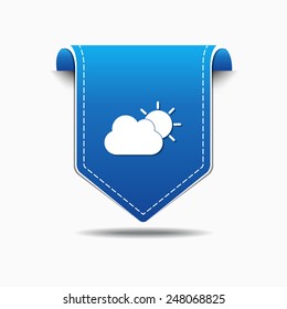 Sunny Cloud blue Vector Icon Design