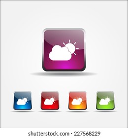 Sunny Cloud Colorful Vector Icon Design