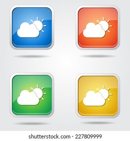 Sunny Cloud Colorful Vector Icon Design