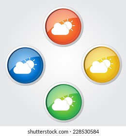 Sunny Cloud Colorful Vector Icon Design