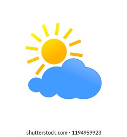 Sunny Cloud Daylight Weather Forecast Icon Symbol Design