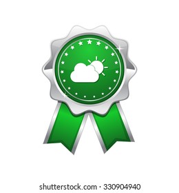 Sunny Cloud Green Vector Icon Design