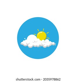 Plantilla de ilustración de diseño de icono de nube solar